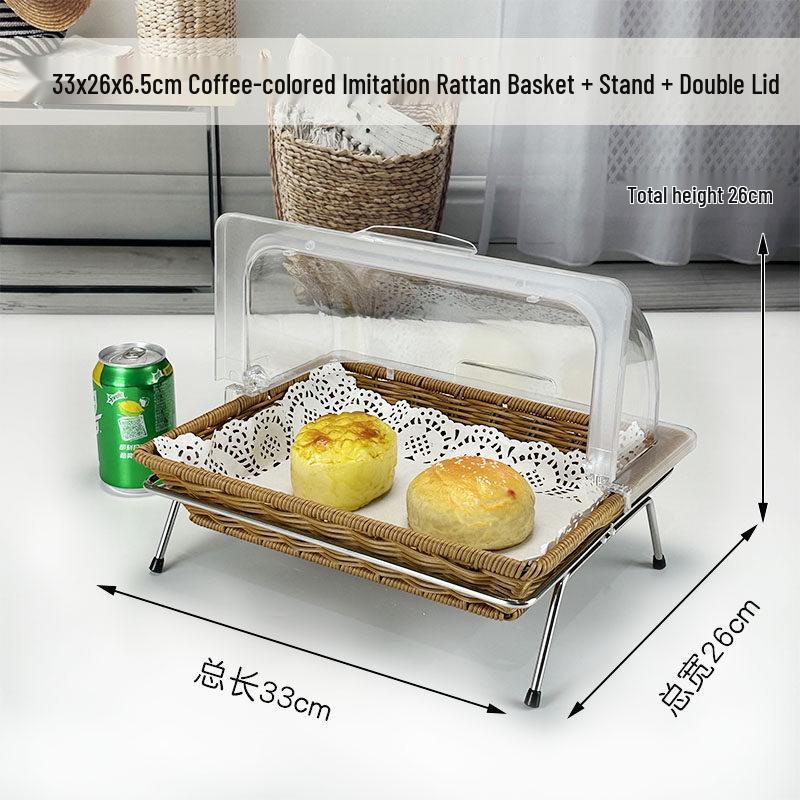 

Commercial Imitation Rattan Food Display Basket with Lid