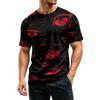Men's Casual Short Sleeve T-Shirt Lightweight Breathable Fabric Crew Neck Halloween Eye Pattern Printed Top for Everyday Wear