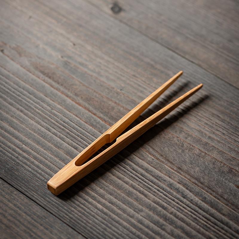 13 Stile Bambus Holz Tee-Klemme Ebenholz Lebensmittelzange Grill BBQ Brot-Klemme Obstsalat Anti-Rutsch-Klemme Zange Teezeremonie Zubehör