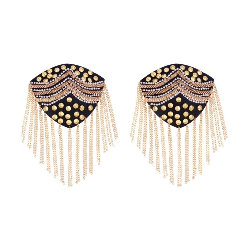 Metal Shoulder Embellishments Crystals Fringes Decorations For Evening Gowns And Handmade Craft