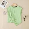 ZANZEA Women Casual Round Neck Summer Irregular Hem Short Sleeve Blouse