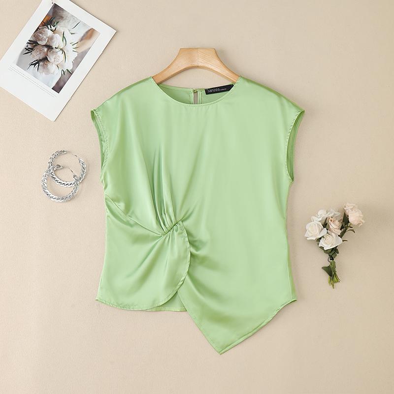 ZANZEA Women Casual Round Neck Summer Irregular Hem Short Sleeve Blouse