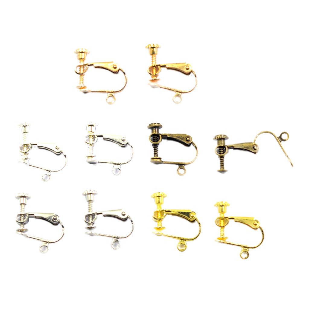 10 Pieces Clip On Earring Converter with Easy Open Loop for DIY 12mm
