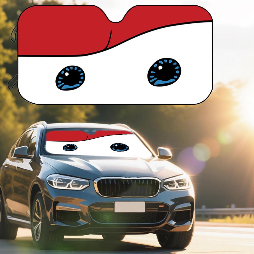 Car Windshield Sunshade - Cartoon Pet Design, Heat Insulation, UV Protection, Bubble Aluminum Film