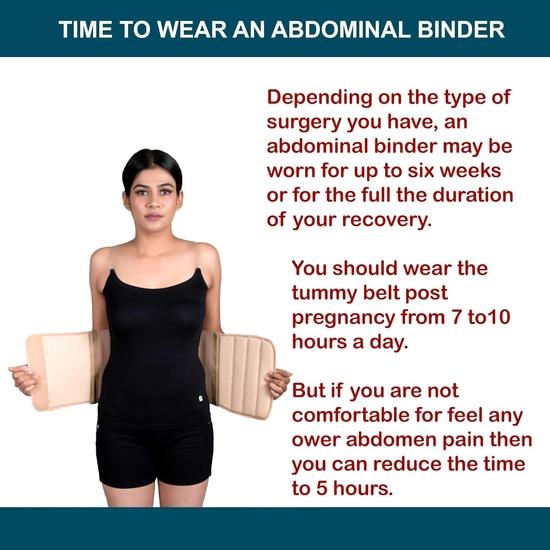 Wonder Care Abdominal Binder for Men and Women/Postpartum Post-Operative Post-Surgery Wrap/Abdomen Navel Umbilical Hernia Support Belt (L)