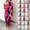 Wish Ladies Off-Shoulder Digital Print Dress Multi-Color