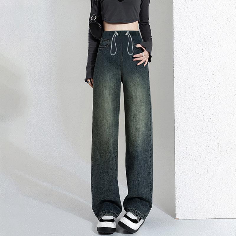 

/9578 maternity jeans, front drawstring, pockets, outer wear fleece thickened wide-leg pants, loose trousers XXL