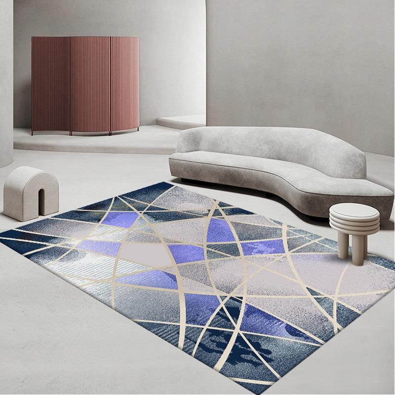 Light Luxury Simple and Geometric Floor Mat Living Room Coffee Table Sofa Home Use Whole Bed Square Large Carpet for Home Use