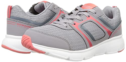 Dunlop Refined Women's Lightweight Walking Shoes, 4E Wide, Cushioned, Shock Absorbing, Zipper closure, Easy to Wear, Gray, DC1501, Size 23.5 cm