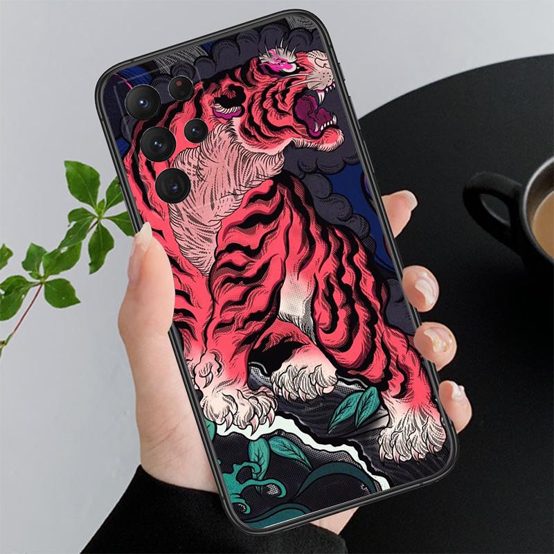

Japanese tiger art tattoo Phone Case For Samsung A55 A16 A56 A36 A35 A15 A53 A54 A33 A34 A25 A05S A52 A52S A14 A24 A26 A71 A25