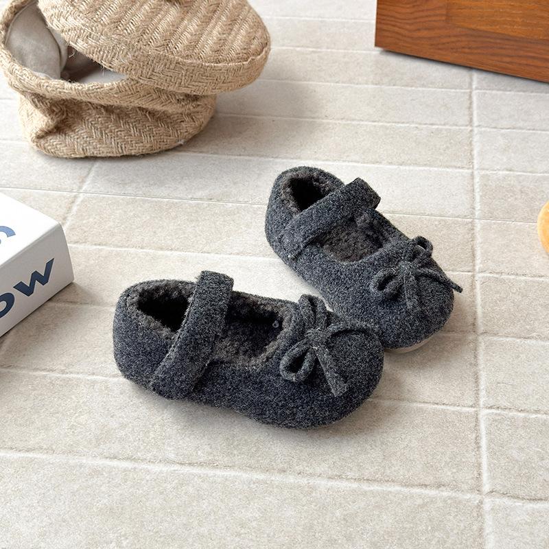 

New Winter Girls Shoes: Children s Furry Shoes with Extra Lining, Thickened and Warm, Casual Baby Loafers 25 темно-сірий