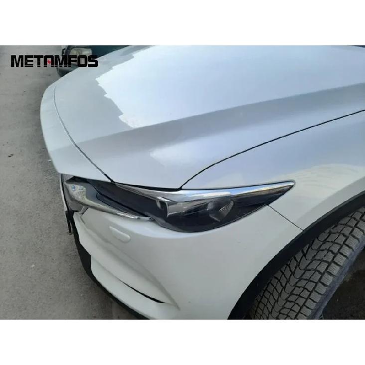 For Mazda CX-5 KF CX8 2017- 2024 Carbon Fiber Head Light Lamp Eyelid Eyebrow Headlight Strip Accessories Car Styling