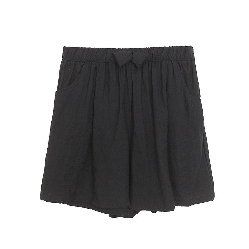 

Minimalist Summer Refreshing Solid Color High Waist Straight Hot Pants Black S