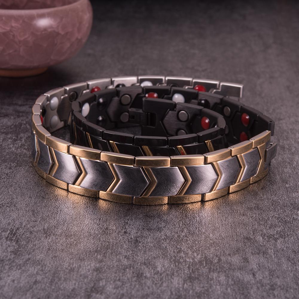 Wrist Band Magnetic Bracelet Male Black Stainless Steel Bracelet Men Hand Chain Wide Health Energy Germanium Bracelets for Men