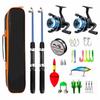 Portable Telescopic Spinning Rod Set Stream Fishing Compact 3-Section Glass Fiber With Carry Bag Accessories