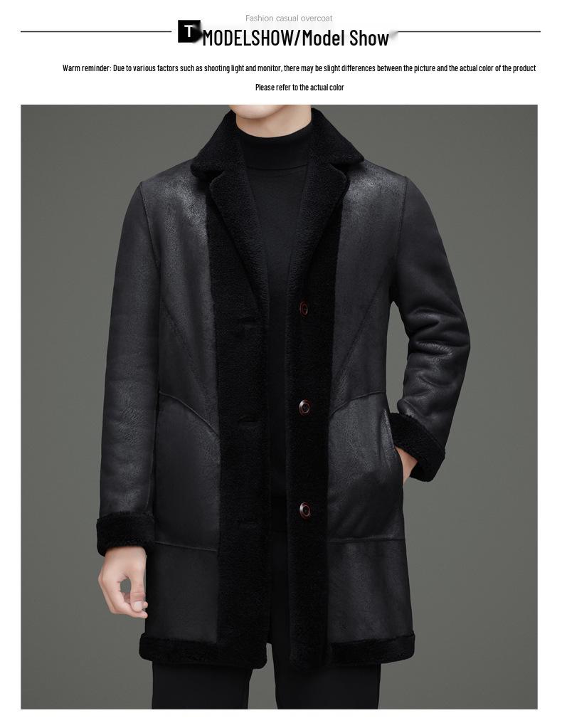 Men's Double-Sided Fur Coat - 2025 Winter Fashion for Middle-Aged Casual Wear