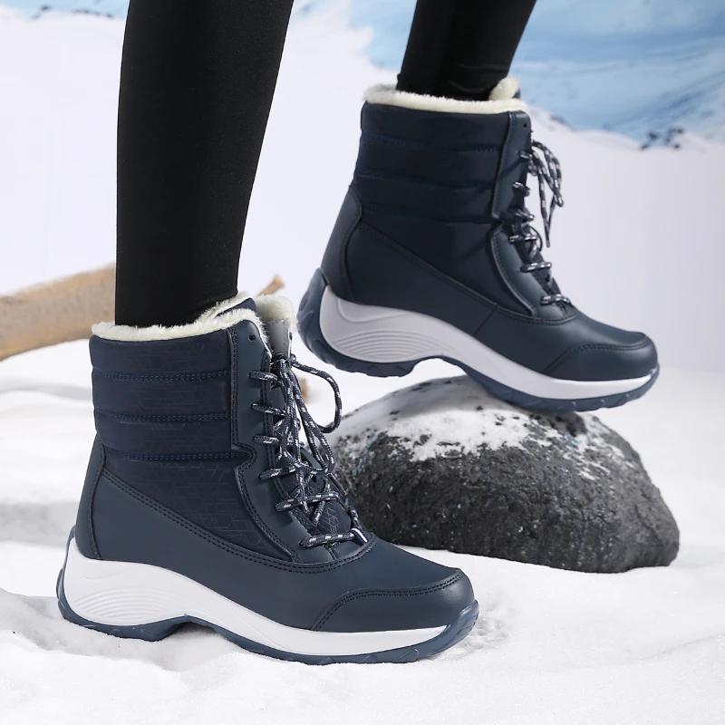 Women's Ankle Boots 2026 New Fashion Snow Boots High Top Warm Thick Soled Shoes Men's Winter Non Slip Black Casual Sports Shoes