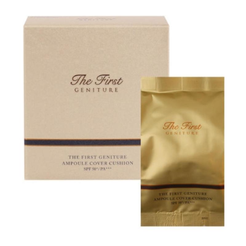 Ohui Zestaw poduszek First Geniture Ampoule Cover – Podkład 15g + Wkład 15g, Rozświetlająca poduszka z pełnym kryciem i korzyściami pielęgnacyjnymi