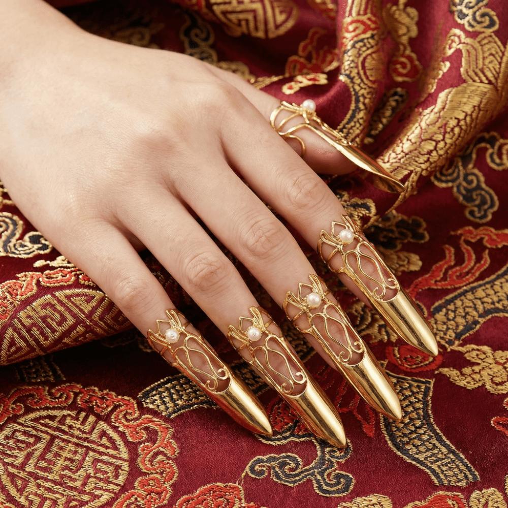 5/10pcs Adjustable Nail Accessories Zinc Zinc Alloy Styling Armor Set Fashion Nail Rings  Hanfu Costume