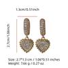 1 Pair Fashion Heart Shape Dangle Earrings for Women Zirconia Earring Jewelry Wedding Party Accessories