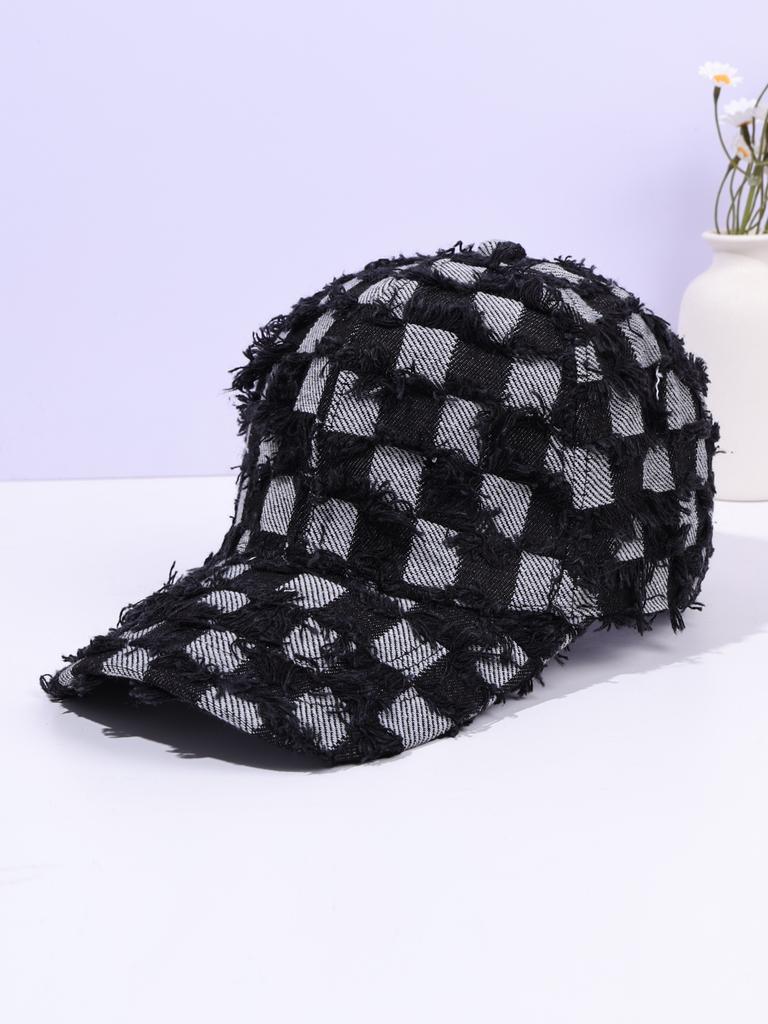 Fashion Summer Plaid Baseball Cap for Women - Adjustable UV Protection Sporty Hat, Casual Outdoor Sun Hat, Trendy Gift"