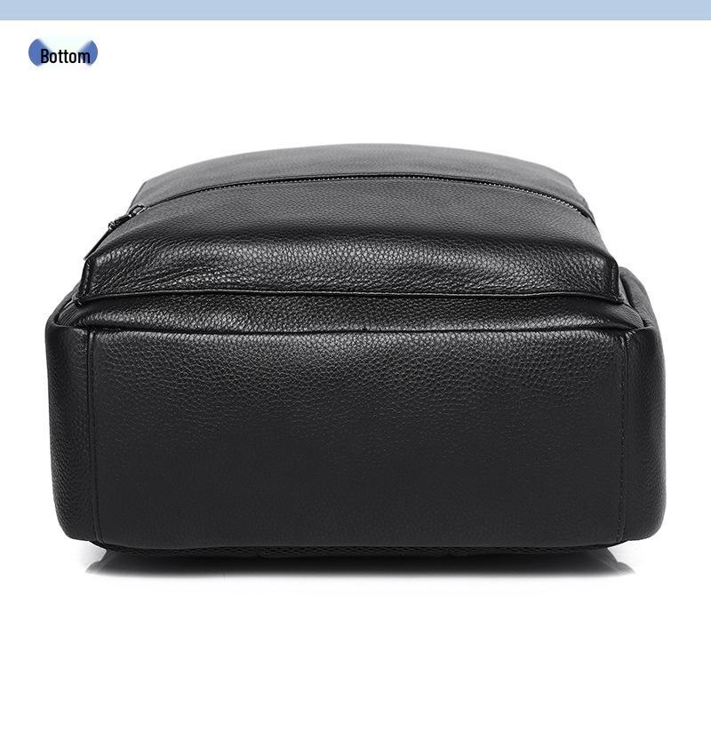 Large Capacity Men's Cowhide Leather Backpack - Casual and Business Travel Shoulder Bag In Fashionable Style
