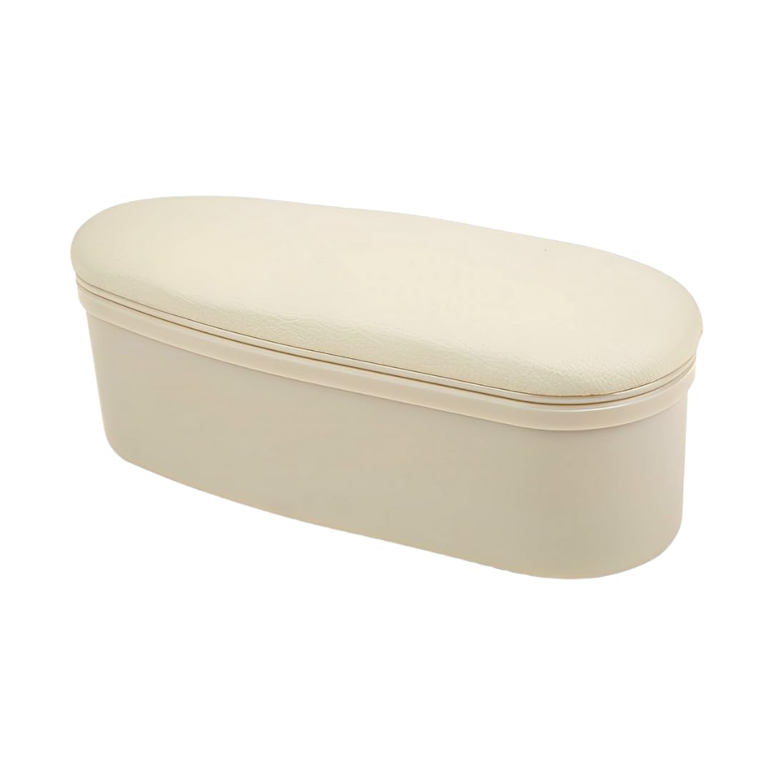 

Charmoon Aftermarket Car Armrest Elbow Rest Universal Driver Door Storage Slide Synthetic Leather Car Supplies (Ivory)