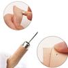 1Pcs Wooden Diamond Rhombus Awl Diy Leather Stitching Sewing Awl Punch Tool