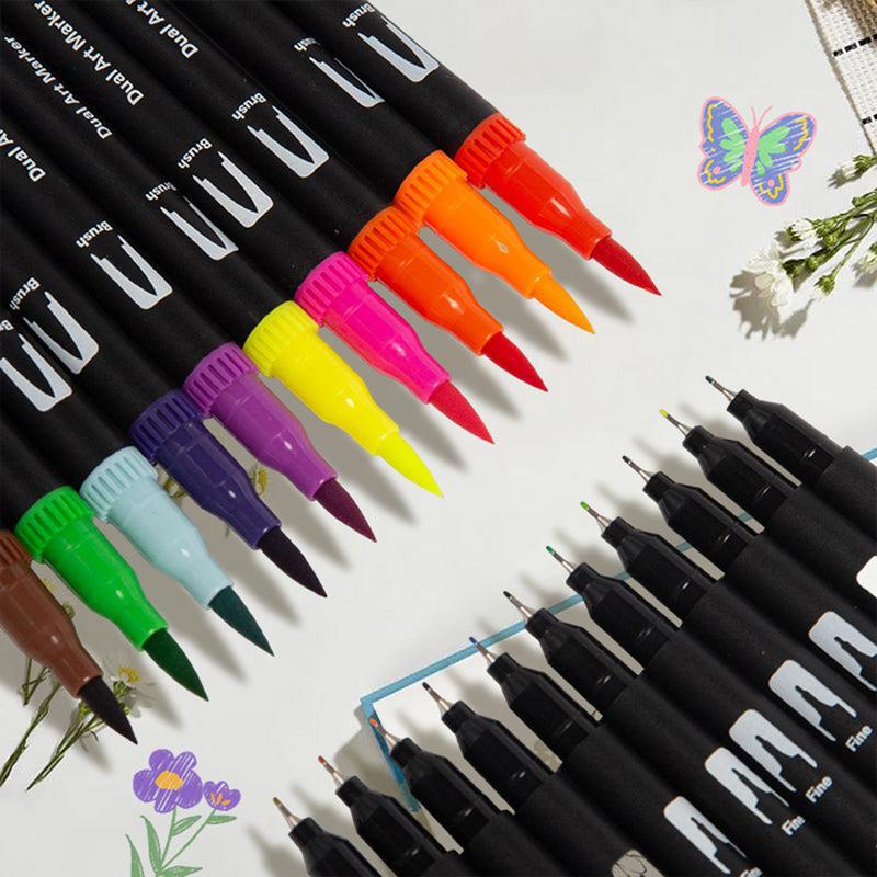 100 Quests Digitales Malbuch Lustiges Malbuch Schnelltrocknende Doppelseitige Aquarellstift Farbe nach Zahlen Aktivitätsbuch