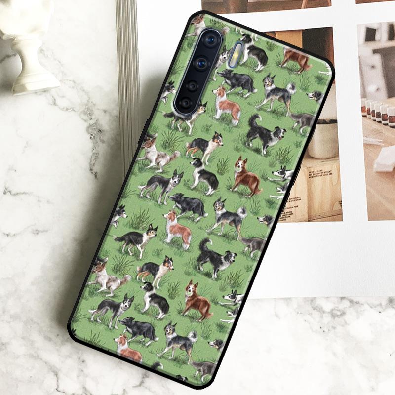 Border Collie Dog Case For Oppo A96 A76 A16 A18 A38 A58 A78 A98 A15 A17 A77 A74 A94 A54 A57S A40 A60 A80 Cover