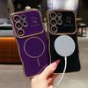 Applicable to Samsung S25ULTRA wave electroplating mobile phone case S24 magnetic suction fine ring A16 double love anti-drop protective case
