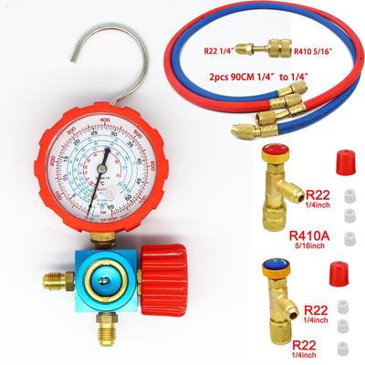 Zestaw mierników kolektora do klimatyzatora R22/R410A/R134A/R404A Miernik kolektora do chłodziarki wysokiego i niskiego ciśnienia z wziernikiem