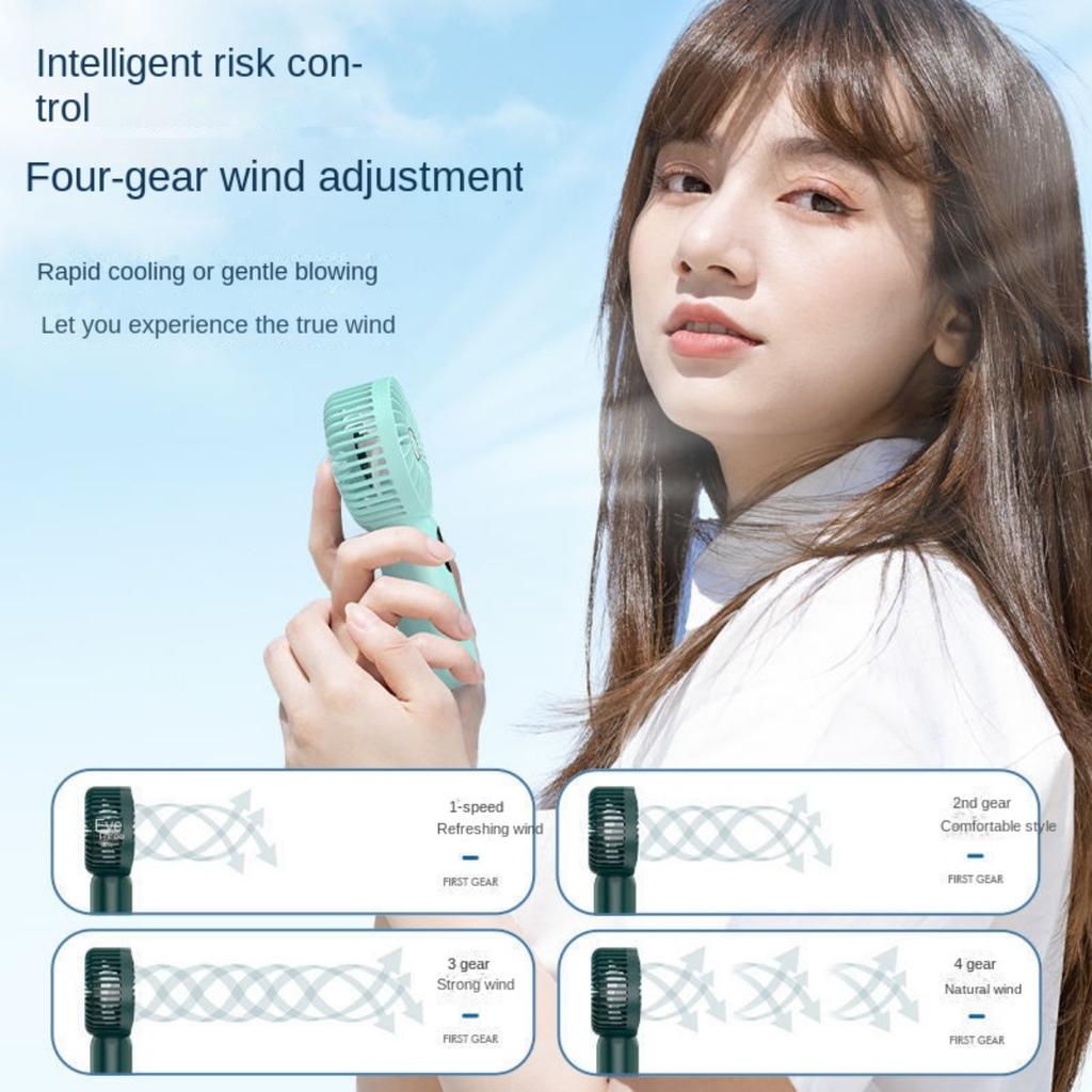 Mini ventilateur à affichage numérique USB 1200 mAh, petit ventilateur électrique portable pour étudiant, appareil de refroidissement de poche pour l'extérieur