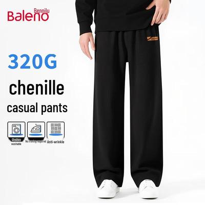 Baleno Men's Chenille Straight-Leg Casual Anti-Wrinkle Trousers