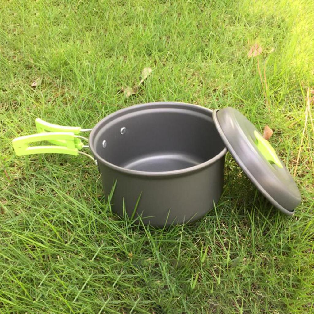 Camping Cookware Backpacking BBQ Mess Kit Tableware for 12 Person Orange