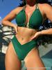 2025 Stylish Chain-Detail Split Bikini Swimsuit - European/American Women's Swimwear