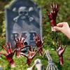 Halloween Garden Courtyard Decoration Ground Plug 2D Stakes Horror Hand/Spider/Skeleton/Pumpkin Signs Card