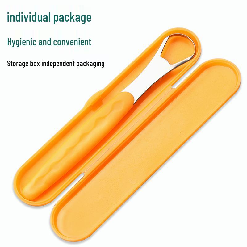 Skrobak do języka ze stali nierdzewnej - Narzędzie do higieny jamy ustnej do usuwania nieświeżego oddechu, Rozmiar dla dorosłych, W pudełku