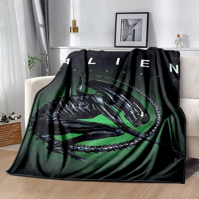 Alien Flannel Blanket Soft Warm All-Season Throw, Design for Camping, Car Travel, Hiking Sofa, Bed, Office Perfect Gift for Parties