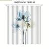 1pc Modern Art Painting Lotus Shower Curtain Partition Curtain, 12 Hooks Shower Curtain, Home Decoration, Bathroom Accessories