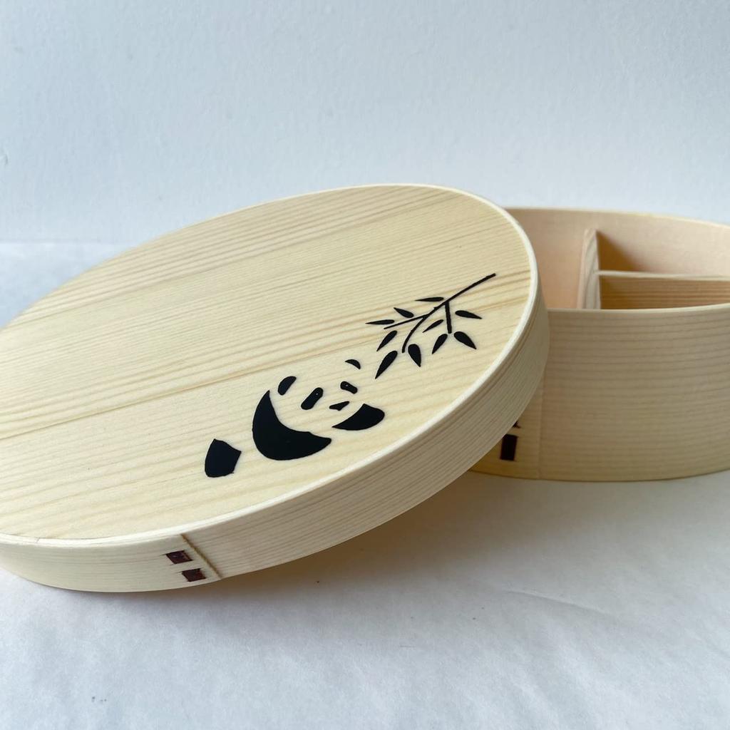 Yamaya Lacquerware - Wappanda - Magewappa Lunch Box, Made In Japan, Panda Design, 700ml