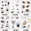 Waterproof Scary Halloween Fake Tattoo Body Art Spider Halloween Tattoo Temporary Tattoo Sticker