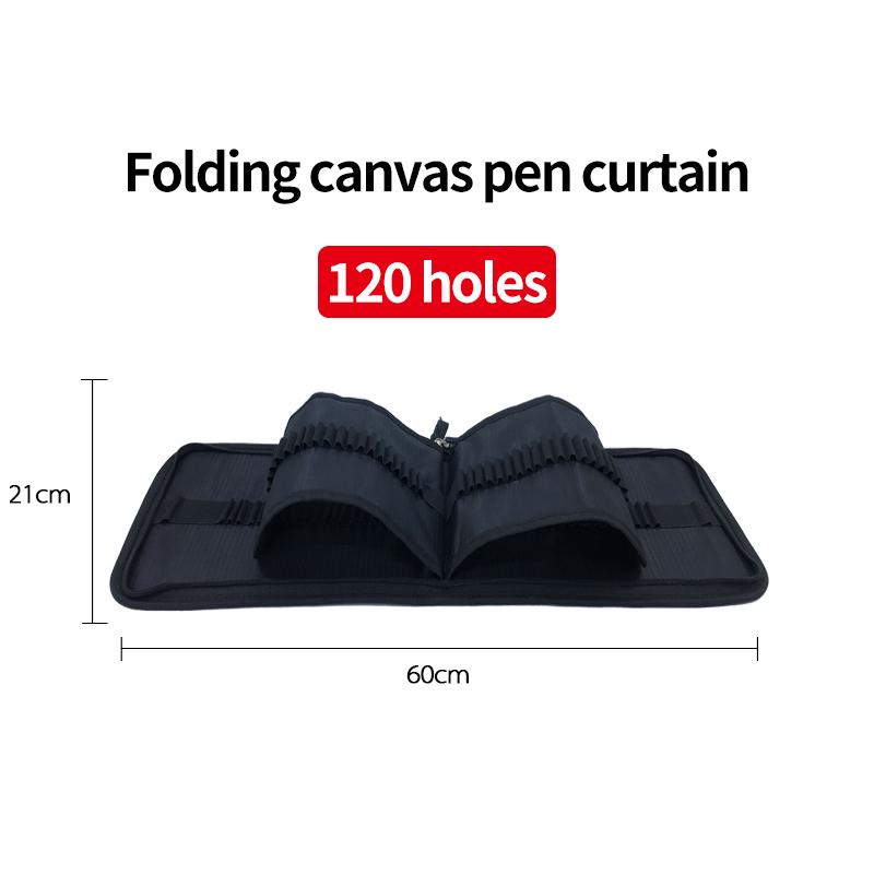 16/24/36/48/72/120 Holes Canvas Roll Pen Curtain Pencil Bag Case Holder Storage Pouch Stationery School Supplies