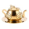 Tea Defusers Teapot-shaped Design Reusable with Extended Chain Hook