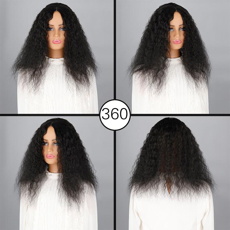 LISI HAIR Haarverlängerungen für Damen, schulterlang, Maisdauerwelle, Haarspangen auf dem Kopf, Kunstfaser-Haarverlängerungen