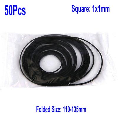 Kit de ceintures carrées en caoutchouc, mélange universel de 1.0mm, 50 pièces, ruban adhésif pour remplacement de lecteur CD de Cassette Walkman