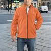 Men's Fleece-Lined Outdoor Jacket With Zipper And Long Sleeves