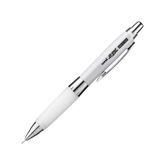 Mitsubishi Pencil Uni Alpha Gel Hard 0.5 White M5619GG1P.1 Shock-Absorbing Gel Grip, Hard Type, Lead Advances with Shake, Shakashaka Mechanism,