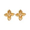 14k Gold Plated Zircon Flower Stud Earrings - Minimalist High-End Design for Women