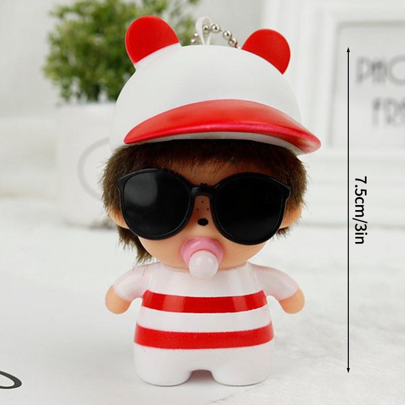 Cute Monchhichi Keychain Cartoon Monkiki Keyring Anime Figure Keychains Bag Pendant Kawaii Monchichi Toy Gifts for Carry Mini Lightweight Portable